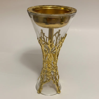 Crystal Incense Burner - Gold Filigree Glass Bakhoor Holder