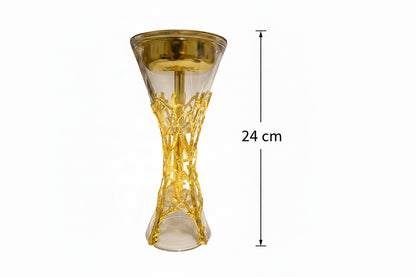 Crystal Incense Burner - Gold Filigree Glass Bakhoor Holder