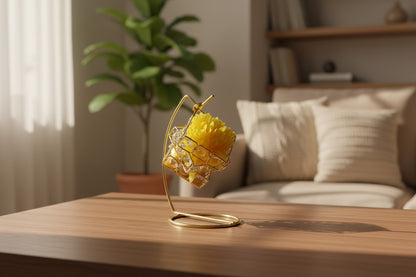 Golden Swing Home Décor - Crystal Glass & Gold Metal Hanging Ornament
