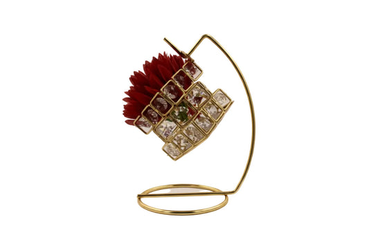 Golden Swing Home Décor - Crystal Glass & Gold Metal Hanging Ornament