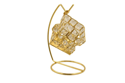 Golden Swing Home Décor - Crystal Glass & Gold Metal Hanging Ornament