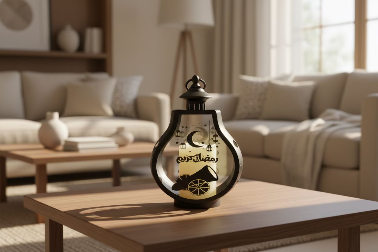 Ramadan Lantern - Decorative Islamic Lantern (White & Black Set)