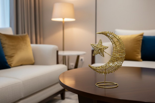 25 cm Ramadan Crescent Moon LED Light - Battery-Operated Decoration