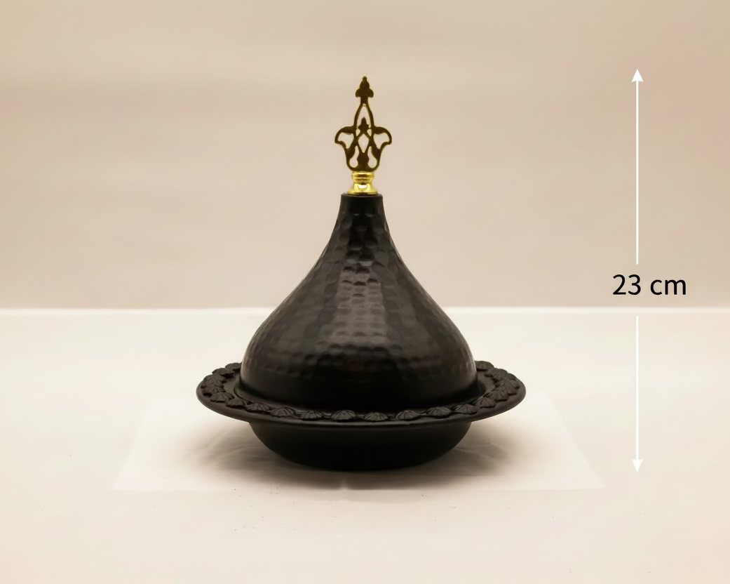 Luxury Black Ramadan Dates Bowl with Lid – Moroccan Style Candy & Date Serving Dish