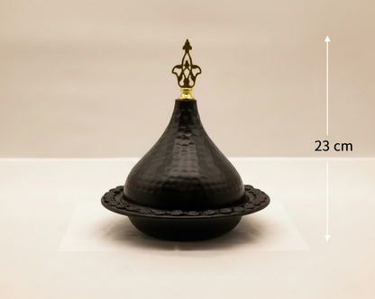 Luxury Black Ramadan Dates Bowl with Lid – Moroccan Style Candy & Date Serving Dish