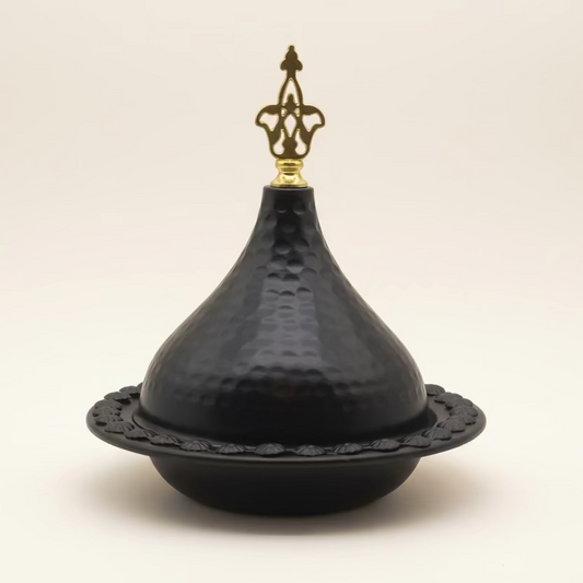 Luxury Black Ramadan Dates Bowl with Lid – Moroccan Style Candy & Date Serving Dish