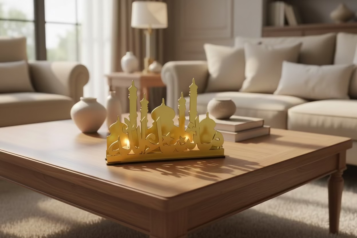 Ramadan LED Tabletop Décor - Mosque & Mashallah Gold Islamic Decoration