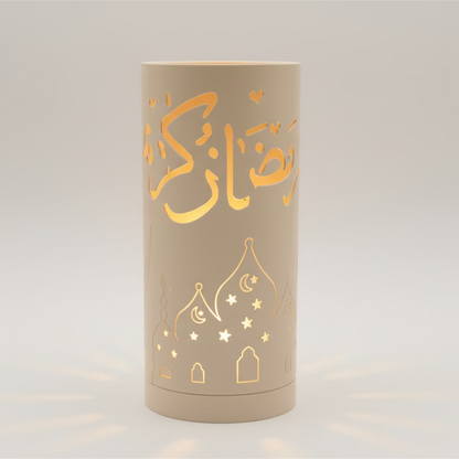 Ramadan Iron Lantern White - LED Mosque Calligraphy Lamp