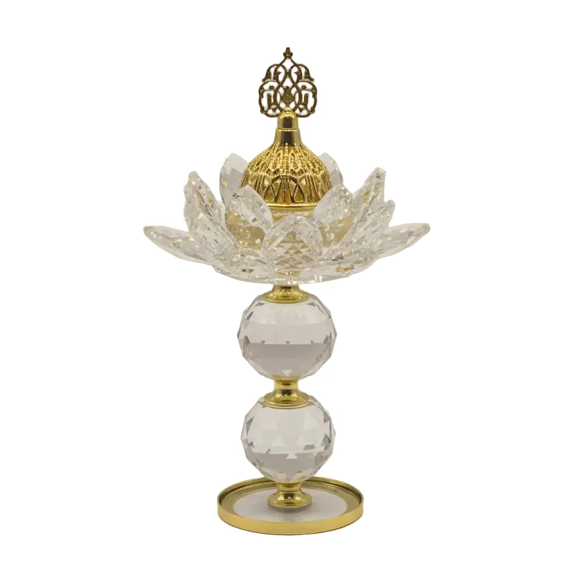 Crystal Incense Burner - Luxury Gold & Glass Bakhoor Holder