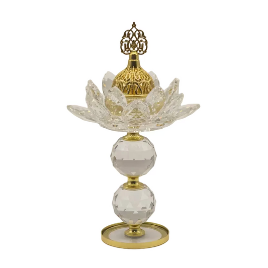 Crystal Incense Burner - Luxury Gold & Glass Bakhoor Holder