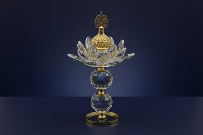Crystal Incense Burner - Luxury Gold & Glass Bakhoor Holder