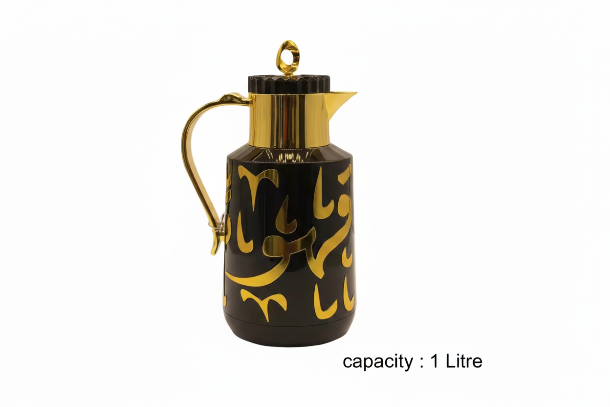 Vacuum Flask 1.0L - Arabic Coffee & Tea Thermos Black Gold