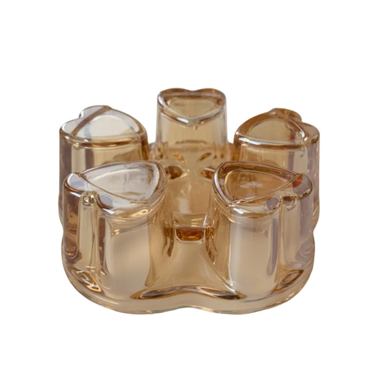 Glass Heat Resistant Coaster - Tea Warmer with Candle Holders